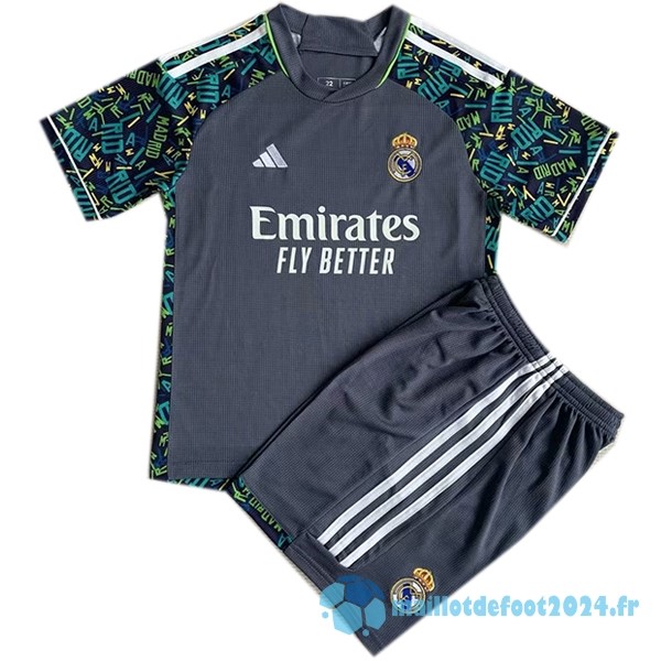 Nouveau Concept Conjunto De Enfant Real Madrid 2023 2024 Gris Vert