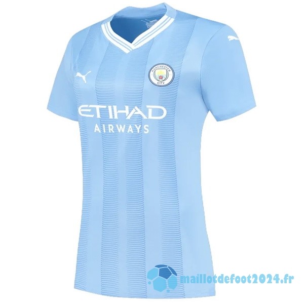 Nouveau Domicile Maillot Femme Manchester City 2023 2024 Bleu