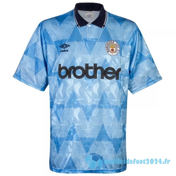 Nouveau Domicile Maillot Manchester City Retro 1989 Bleu