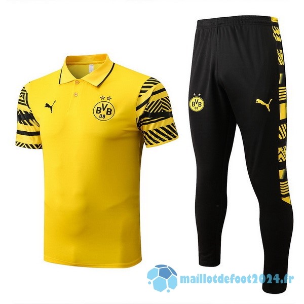 Nouveau Ensemble Complet Polo Borussia Dortmund 2022 2023 Jaune Noir