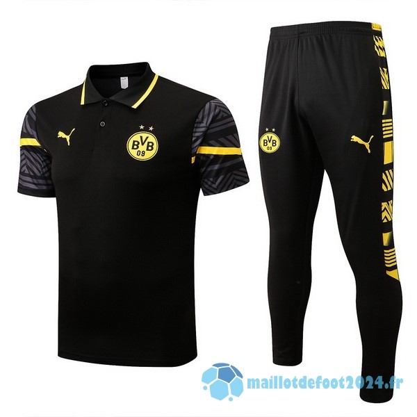 Nouveau Ensemble Complet Polo Borussia Dortmund 2022 2023 Noir I Jaune