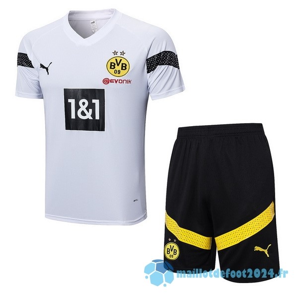 Nouveau Entrainement Ensemble Complet Borussia Dortmund 2022 2023 Blanc Noir