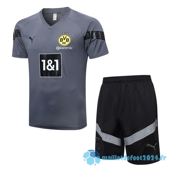 Nouveau Entrainement Ensemble Complet Borussia Dortmund 2022 2023 Gris I Noir
