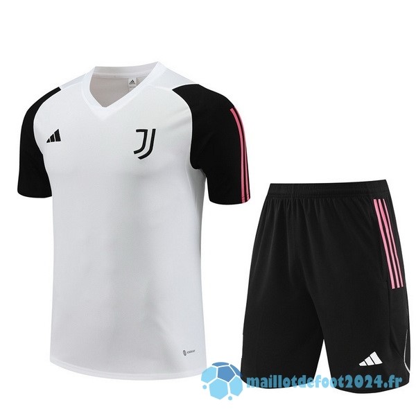 Nouveau Entrainement Ensemble Complet Juventus 2023 2024 Blanc Noir Rose
