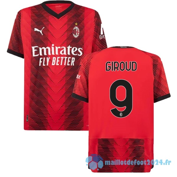 Nouveau NO.9 Giroud Thailande Domicile Maillot AC Milan 2023 2024 Rouge
