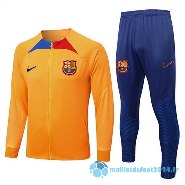 Nouveau Survêtements Barcelona 2022 2023 Orange II Bleu