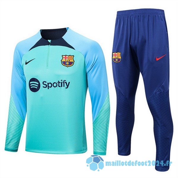 Nouveau Survêtements Enfant Barcelona 2022 2023 Vert Bleu