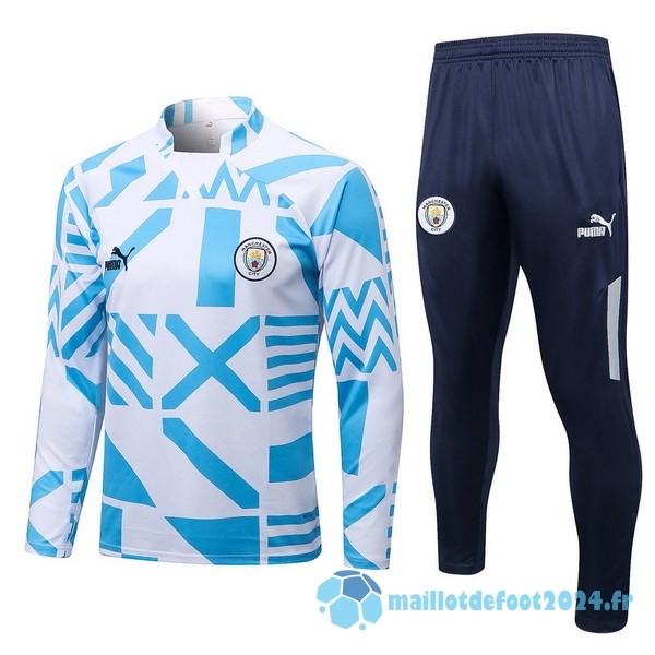 Nouveau Survêtements Manchester City 2022 2023 Bleu Blanc