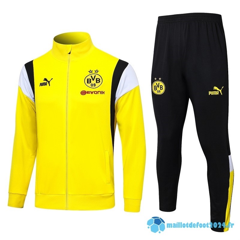Nouveau Ensemble Complet Ensemble Complet longue fermeture éclair vêtements De Sport Borussia Dortmund 2023 2024 Jaune Blanc Noir
