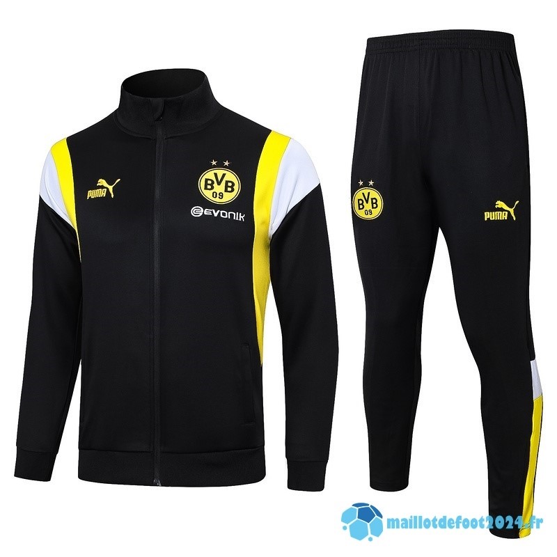 Nouveau Ensemble Complet Ensemble Complet longue fermeture éclair vêtements De Sport Borussia Dortmund 2023 2024 Noir Jaune Blanc