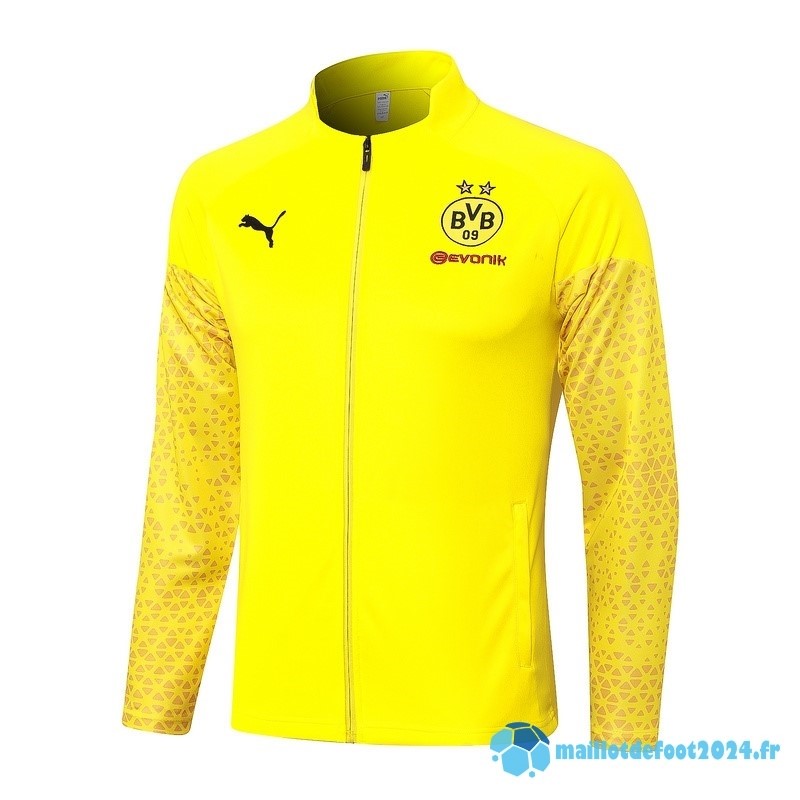 Nouveau Ensemble Complet longue fermeture éclair vêtements De Sport Borussia Dortmund 2023 2024 Jaune