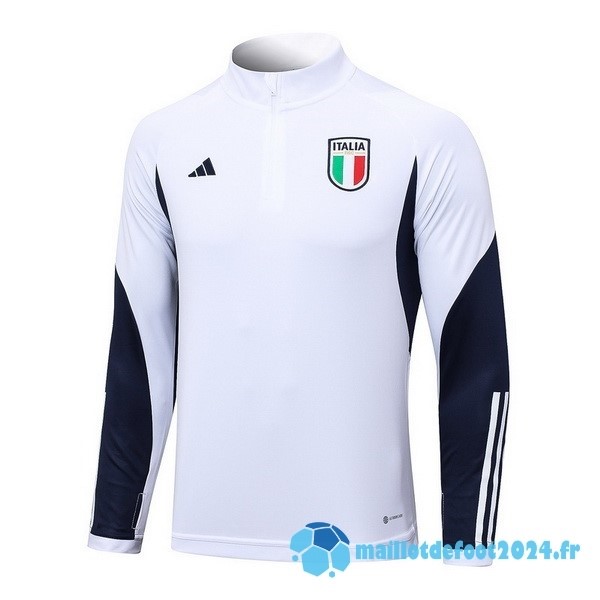 Nouveau Ensemble Complet longue fermeture éclair vêtements De Sport Italie 2023 Blanc Bleu Marine