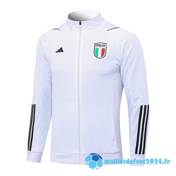 Nouveau Ensemble Complet longue fermeture éclair vêtements De Sport Italie 2023 Blanc Noir