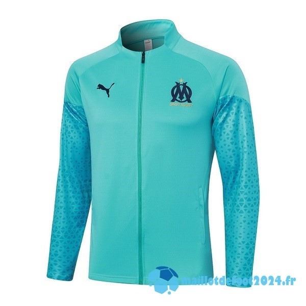 Nouveau Ensemble Complet longue fermeture éclair vêtements De Sport Marsella 2023 2024 Vert Bleu