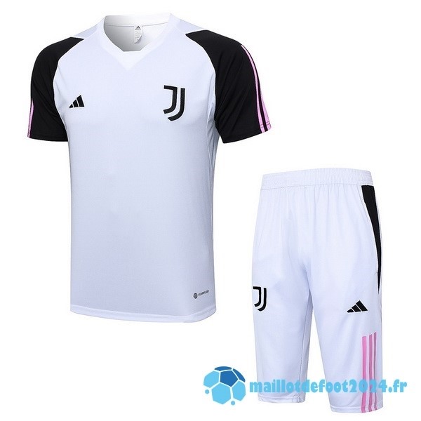 Nouveau Entrainement Ensemble Complet Juventus 2023 2024 Noir Blanc Rose