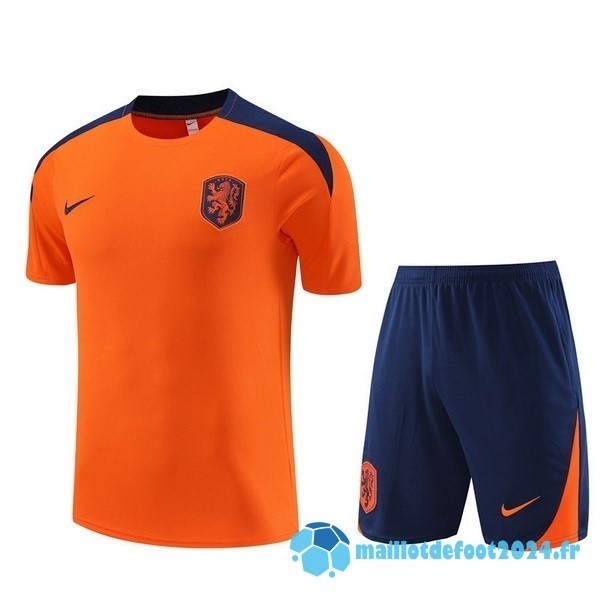 Nouveau Entrainement Ensemble Complet Pays Bas 2024 Orange Bleu