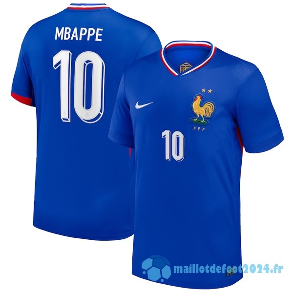 Nouveau NO.10 Mbappe Thailande Domicile Maillot France 2024 Bleu